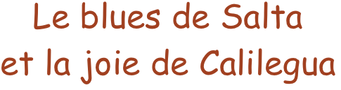 Le blues de Salta
et la joie de Calilegua